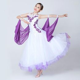 Stage Wear Modern Ballroom Dancing Dance Competitions Skirts And Sleeveless Applique Dresses