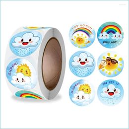 Jewellery Pouches Bags Jewellery Pouches 500Pcs/Roll Cloud Stickers Encouragement Students Cartoon For Kids School Reward Scrapbooking D Dhcdp