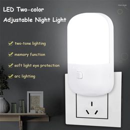 Night Lights Energy Saving 3W Light Plug-in LED Feeding Socket Lamp Indoor Lighting Bedroom Bedside US/EU Two-color