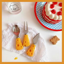 Dinnerware Sets Super Cute Cheese Knife And Fork Breakfast With Butter Cake Bread Dessert