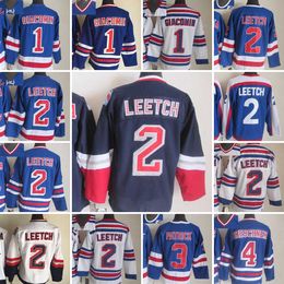 1926-1999 Movie Retro CCM Hockey Jersey Ricamo 1 Eddie Giacomin Maglie 2 Brian Leetch 3 James Patrick 4 Ron Greschner 77 Phil Esposito Maglie vintage