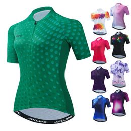 Racing Jackets Breathable Cycling Jersey 2022 Pro Team Women Mountain Bike Clothing Summer MTB Short Sleeve Shirt Maillot