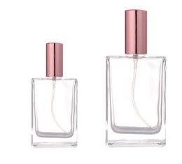 100pcs glass perfume bottle ortable travel can be filled with perfume atomizer Colour spray 30ml 50ml 100ml