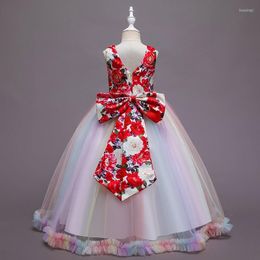 Girl Dresses Flowers Kids Dress For Girls Wedding Princess Party Pageant Formal Gown Teen Children Year