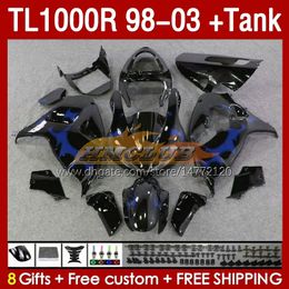 Fairings & Tank For SUZUKI SRAD TL-1000 TL 1000 R 1000R 98-03 Bodywork 162No.31 TL1000 R TL1000R 98 99 00 01 02 03 TL-1000R 1998 1999 2000 2001 2002 2003 Fairing blue flames