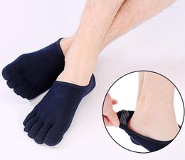 Men's Socks Summer Style Cotton Boat Thin Five Toe Shallow Mouth Open Back Finger