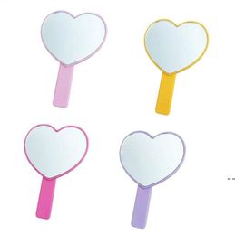 Handheld Makeup Mirror Heart Shape Kawaii Vanity with Handle Hand Cute Cosmetic Mirror Irregular Compact JNB16315