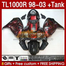 & Tank Fairings For SUZUKI TL-1000 TL 1000 R 1000R SRAD 1998 1999 2000 2001 2002 2003 Bodywork 162No.67 TL-1000R TL1000 R 98-03 TL1000R 98 99 00 01 02 03 Fairing red flames