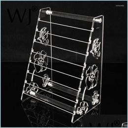 Jewelry Pouches Bags Jewelry Pouches Transparent Acrylic 8 Tier Metal Bar Bracelet Charm Beads Display Holder Stand European Earring Dh2V8