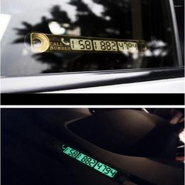 Interior Decorations Stylish Car Temporary Stop Parking Card Luminous Phone Number Display Plate
