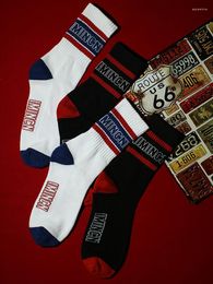 Men's Socks Europe And American Street Edwin Thickened Letters Two Bar Tide SOCK Warm Sports Cotton INS Women In The Stockings