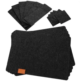 Table Mats 6 Sets Of Felt Heat Resistant Placemat Water Cup Mat Cutlery Storage Pouch