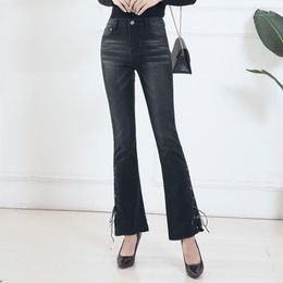 Women's Jeans Women's BetiKama Spring Ladies Flares Black Denim Skinny Push Up Plus Size 5XL Grande Taille Femme 2022 Nouveau