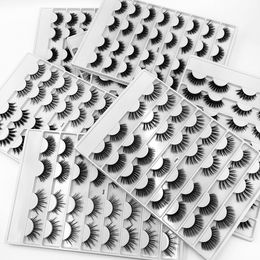 Hand Made Reusable Multilayer Mink False Eyelashes Soft Light Curly Thick 3D Fake Lashes Messy Crisscross Eyelashes Extensions with Retail Packing Box DHL