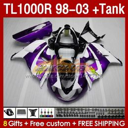 Fairings & Tank For SUZUKI SRAD TL-1000 TL 1000 R 1000R 98-03 Bodywork 162No.11 TL1000 R TL1000R 98 99 00 01 02 03 TL-1000R 1998 1999 2000 2001 2002 2003 Fairing white purple