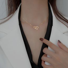 Pendant Necklaces New Heart Shaped 925 Sterling Sier Necklace Delicate Geometric Choker O Chain Birthday Gift Fashion Women Jewelry Smtxb