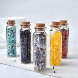 Natural colorful crystal gravel drifting bottle crafts Seven color gem wishing glass bottles party gift