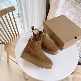 Mini Neumel Platform Chelsea Boot Designer Donna Inverno Caviglia Australia Stivali da neve Fondo spesso Vera pelle Stivaletti morbidi WGG caldi con