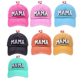 Mama Baseball Caps Alphabet Embroidered Ponytail Hats Outdoor Sunscreen Sports Peaked Adjustable Summer Horsetail Cap RRB16334