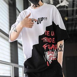 Men's T Shirts 2022 Korean Style Male Tee Shirt Unisex Summer Streetwear Casual Hip-Hop Print Letters Top Fashion Comfortable Loose Man