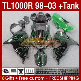Fairings & Tank For SUZUKI SRAD TL-1000 TL 1000 R 1000R TL1000R 98 99 00 01 02 03 green flames Bodywork 162No.40 TL-1000R 1998 1999 2000 2001 2002 2003 TL1000 R 98-03 Fairing