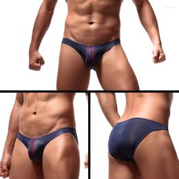 Underpants Men Briefs Underwear Ice Silk Ultra-thin Seamless Gay Sexy Low Rise Male Panties Erotic Pouch Brief