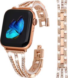 Bling Straps Compatible for Apple Watch 38mm/40/41mm 42/44/45/49mm Jewellery Replacement Metal Wristband Women Girls compatible for iWatch Ultra 8 7 6 5 4 3 SE