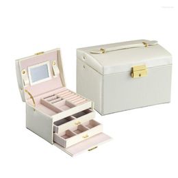 Jewellery Pouches Large Packaging & Display Box Armoire Dressing Chest With Clasps Bracelet Ring Organiser Carrying Cases