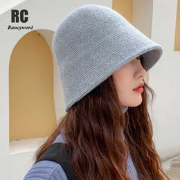 Beanie/Skull Caps Bucket Hat Women Autumn Winter Cap Wool Knitted Fisherman Hats Vintage Solid Colour Casual Bob Hat Female Simple Gorro New T221013
