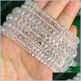 Other See Pic 10Mm Faceted Rondelle Clear Quartz Crystal Glass Beads Round Loose Spacer For Jewellery Diy Bracelet Earrings 15Inchessee Dhrd0