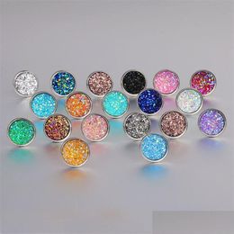 Stud Fashion Imitation Stone Crystal Stud Earring Round Gypsophila Druzy Earrings For Women 16 Colors Engagement Wedding Jewelry Gift Dhy10