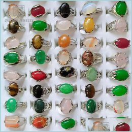 Band Rings Fashion 30 Pieces/Lot Rainbow Stone Ring Mix Style Designs Womens Natural Jewelry Gift 635 Q2 Drop Delivery 2022 Dhs13