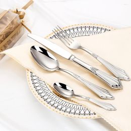 Flatware Sets 4/8/12 Pieces Antique 24K Gold Plated Cutlery Set Dishwasher Safe Silverware Stainless Steel 18-10 For Wedding Home