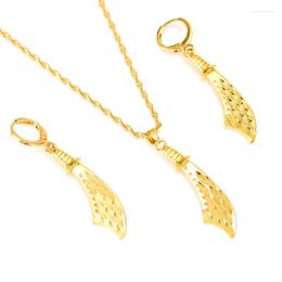 Necklace Earrings Set & Gold Knife Shape Earring Chain For Women Girls Souvenir Wedding Bridal Gift