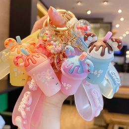 Personality Creative Ice Cream Shape Keychains for Women Cute Car Bag Keychain Decorate Women Accessories Trend Jewellery