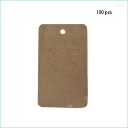 Jewelry Pouches Bags Jewelry Pouches Bags 100Pcs Board Homemade Package Earring Cards Gift Plain Label Accessories Hanging Display H Dhxtm