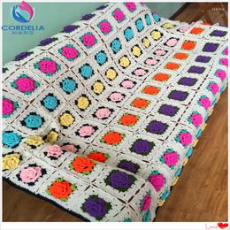 Chair Covers 2022 Fashion Luxury Cotton Crochet 3D Flower Sofa Cover For Home Decoration Towel With Rose Back Rest Cushion