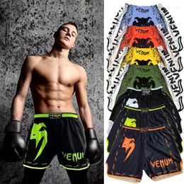 メンズショーツトレーニングムエタイファイティングフィットネスコンバットスポーツパンツプリントボクシング服MMAスウェットパンツプレトリアンボクセオ