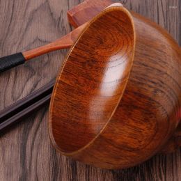 Bowls Natural Jujube Wooden Rice Soup Bowl Containter Kitchen Utensil Tableware GXMA