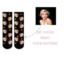 Men's Socks 3D Diy Printed Personalized Custom Women&Men's Sport Harajuku Funny Star Colorful Art Design Long Sock Christmas Gift