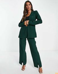 Zweiteilige Damen-Hosen-Blazer-Anzüge für Damen, bequem, weicher Stil, einreihig, 2-teilig, Jackenmantel, einzigartig, weites Bein, Büro-Dame-Kleidung
