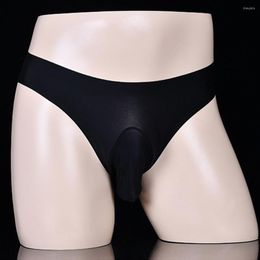 Underpants Men Ice Silk Breathable Ultra-Thin Silky Sexy Comfortable Briefs Underwear Men's