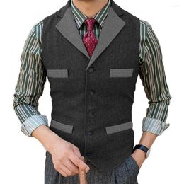 Men's Vests Men's Suit Vest Lapel Sleeveless Jacket Formal Business Groom Wedding Prom Groomsmen Steampunk