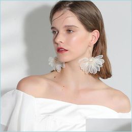 Other Holiday Wind Fairy Air Cloth Art Big Petal Flower Earrings Forest Female Korean Temperament Fresh 448 Z2 Drop Delivery 2022 Jew Dhikm