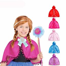 Girls Princess Costume Cloak Hooded Coat Poncho Cape Fancy Party Mantel Clothes Children Party Accessories Halloween Christmas Gifts