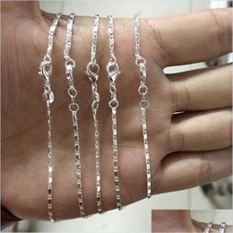 Chains 10Pcs Plated Sier Tile Necklace Chains 2Mm Women Link 16-30Inch Drop Delivery 2022 Jewelry Necklaces Pendants Dhszx