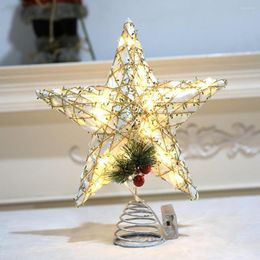 Decorações de Natal Iron Excelente colorido de led árvore led estrela brilhante ornamento brilho bateria durável alimentada por família