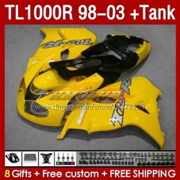 & Tank Fairings For SUZUKI TL-1000R SRAD TL-1000 TL 1000 R 1000R 98-03 Bodywork 162No.98 TL1000R 1998 1999 2000 01 02 03 TL1000 R 98 99 00 2001 2002 2003 Fairing yellow factory