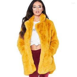 Frauen Pelz Plus Größe 3X Plüsch Mantel Casual Revers Oberbekleidung Elegante Faux Lange Mantel Frauen Herbst Winter Warme Weiche Jacke mit Taschen