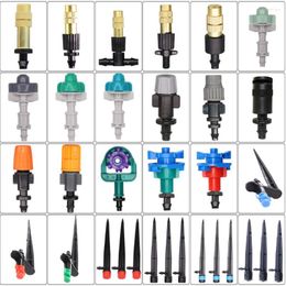 Watering Equipments 90/180/360 Degree Adjustable Irrigation Dropper 13cm Drippers Brass Nozzle 1/4'' Barb Connect 4/7mm Hose Garden